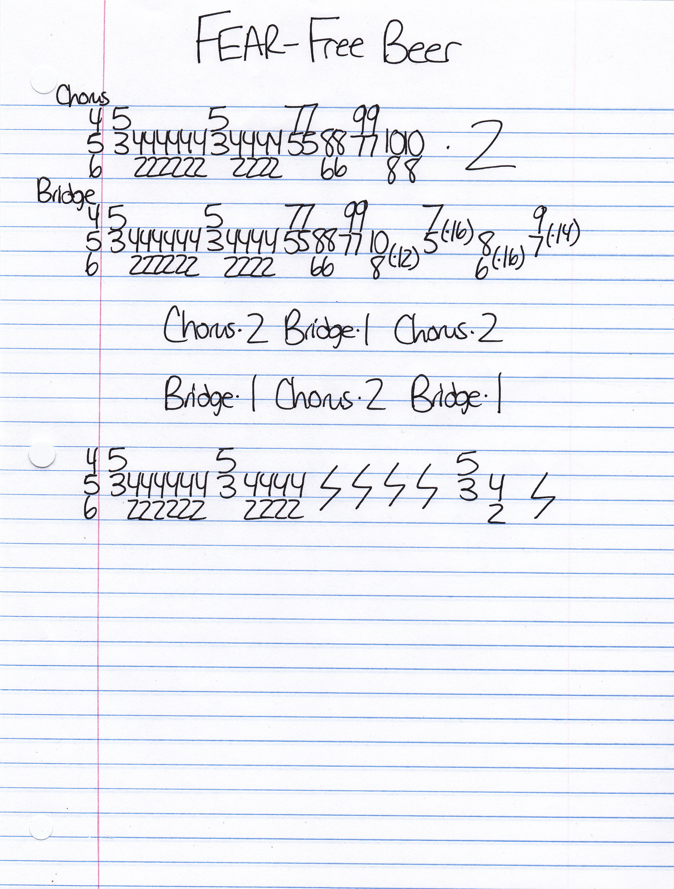 High quality guitar tab for Free Beer by FEAR off of the album Have Another Beer With FEAR. ***Complete and accurate guitar tab!***